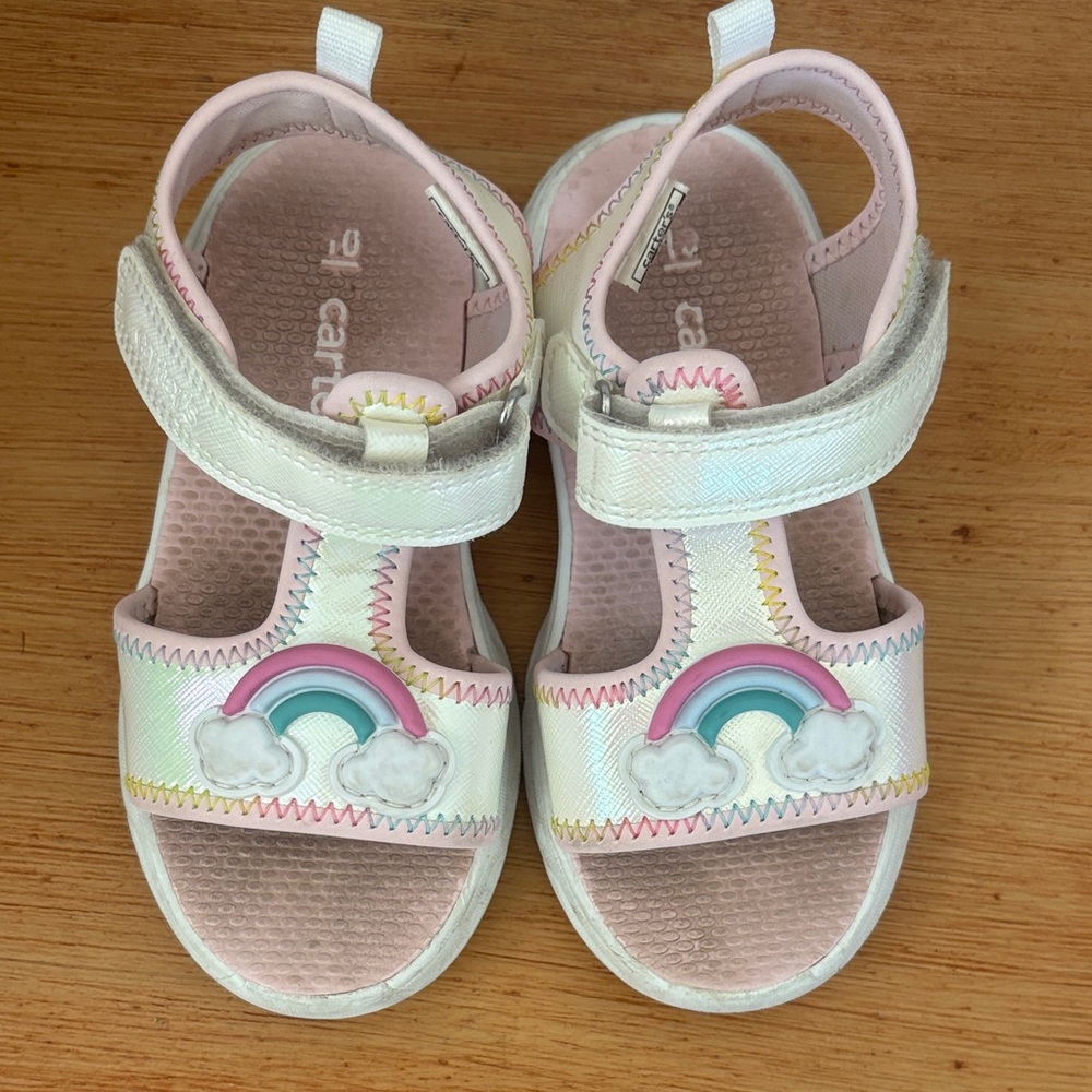 Carter's Kids Sandals with Rainbow Design - Pink and White